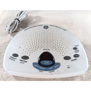 GE Digital Messaging System with Voice Time Day Stamp 29875GE1-B White